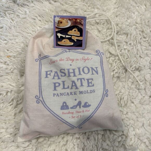 WILLIAMS SONOMA Fashion Plate Pancake Molds Set Of 3 Shoe Purse Hat W/Bag NEW - Picture 3 of 6